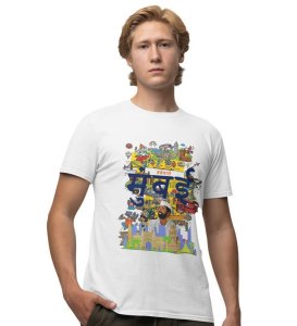 Aamchi Mumbai: Where Cultures Collide & Celebrate Graphic Printed White T-Shirt for Men