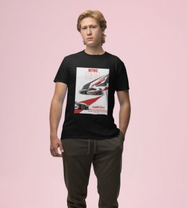 Nitro Charge : Full Throttle Ride Graphic Printed Black T-Shirt