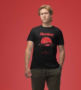 Graveyard Shift : Skull Drag Rush Graphic Printed Black T-Shirt