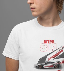 Nitro Charge : Full Throttle Ride Graphic Printed White T-Shirt