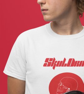 Graveyard Shift : Skull Drag Rush Graphic Printed White T-Shirt