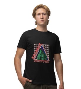 Urban Fighter : Rising Strong Against All Odds Graphic Printed Black T-Shirt