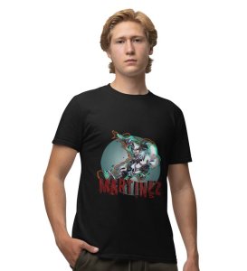 Street King : Martinez in Overdrive Graphic Printed Black T-Shirt