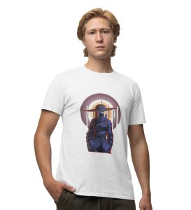 Silent Shadows : Walking the Line Between Light and Darkness Graphic Printed White T-Shirt