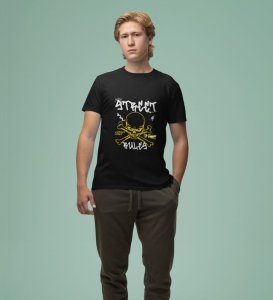 Urban Rebel: Graphic Printed Black T-Shirt