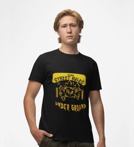 Underground Heat: Graphic Printed Black T-Shirt