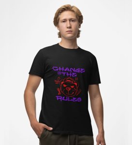 Change the Game: Graphic Printed Black T-Shirt