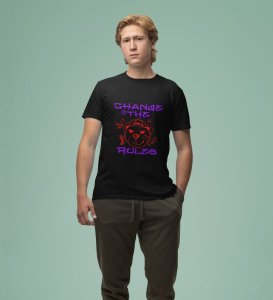 Change the Game: Graphic Printed Black T-Shirt