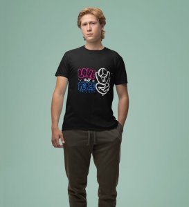 Love + Peace Vibe: Graphic Printed Black T-Shirt