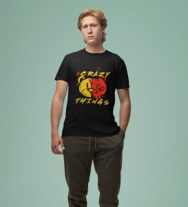 Crazy Mood Print: Graphic Printed Black T-Shirt