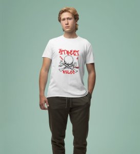 Urban Rebel: Graphic Printed White T-Shirt
