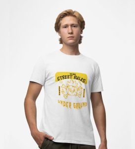 Underground Heat: Graphic Printed White T-Shirt