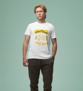 Underground Heat: Graphic Printed White T-Shirt