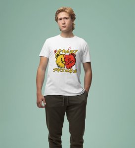 Crazy Mood Print: Graphic Printed White T-Shirt