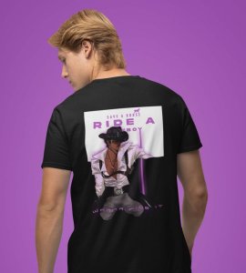 Western Heat: Graphic Printed Black T-Shirt