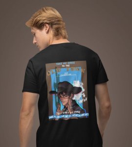 Western Chill: Graphic Printed Black T-Shirt