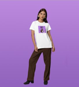 Unplanned Greatness: Cat Attitude Graphic Printed White T-Shirt