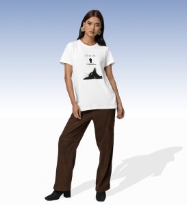 Silent but Savage: Cat Humor Graphic Printed White T-Shirt