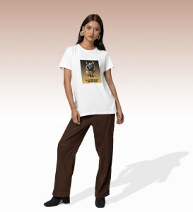 Rule Without Apology: Mythic Cat Vibe Graphic Printed White T-Shirt