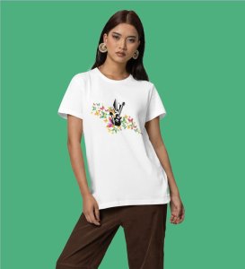 Rock in Bloom: Music and Wings Graphic Printed Black T-Shirt
