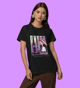 Bold Mood: Sassy & Blussy Graphic Printed Black T-Shirt