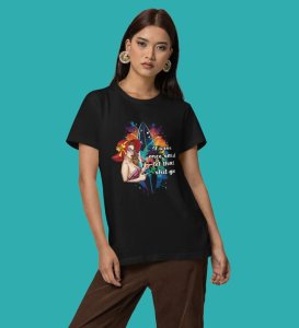 Sassy Calm: Let That Mess Go Graphic Printed Black T-Shirt