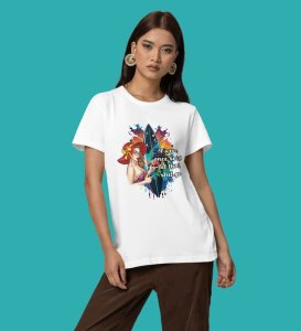 Sassy Calm: Let That Mess Go Graphic Printed White T-Shirt
