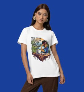 Own Your Power: Born to Be Seen Graphic Printed White T-Shirt