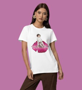 Bold Charm: Woman Power Graphic Printed White T-Shirt