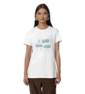 Universe Within: I Need More Space Graphic Printed White T-Shirt