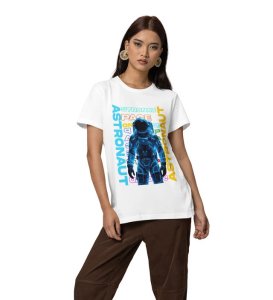 Among the Stars: Graphic Printed White T-Shirt