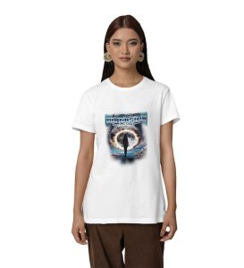 Parallel Drift: Dimension Graphic Printed White T-Shirt