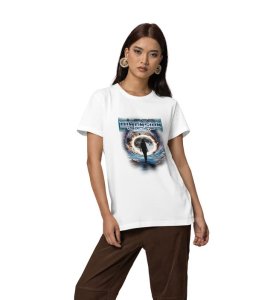 Parallel Drift: Dimension Graphic Printed White T-Shirt