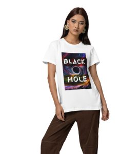 Center of Nothing: Black Hole Graphic Printed White T-Shirt