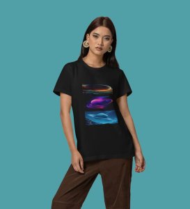 Rhythm of the Universe: Solar System Graphic Printed Black T-Shirt