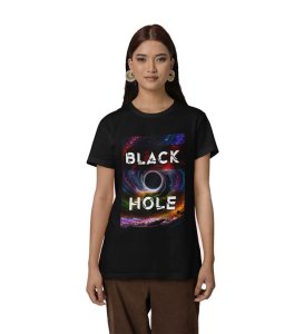 Center of Nothing: Black Hole Graphic Printed Black T-Shirt
