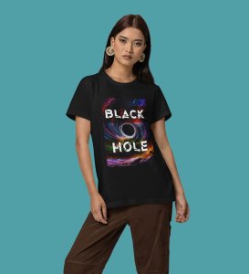 Center of Nothing: Black Hole Graphic Printed Black T-Shirt