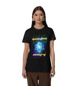Mystic Motion: Quantum Energy Graphic Printed Black T-Shirt