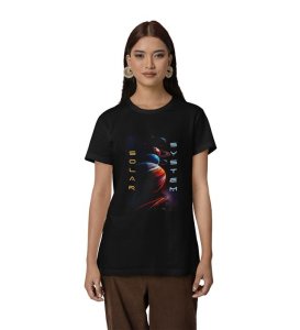 Rotations of Reality: Solar System Graphic Printed Black T-Shirt