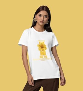 Calling Wings Gently: Graphic Printed White T-Shirt