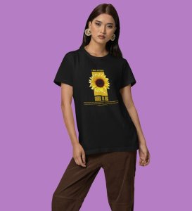 Whispers of Nature: Graphic Printed Black T-Shirt