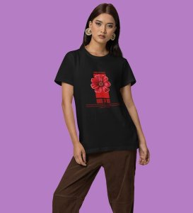 Butterfly Magnet Vibes: Graphic Printed Black T-Shirt