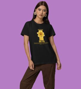 Calling Wings Gently: Graphic Printed Black T-Shirt