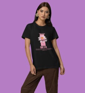 Charmed by Calmness: Graphic Printed Black T-Shirt