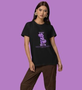 Where Butterflies Belong: Graphic Printed Black T-Shirt