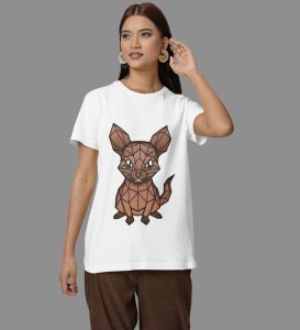 Tiny Triangles, Big Charm: Graphic Printed White T-Shirt