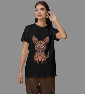 Tiny Triangles, Big Charm: Graphic Printed Black T-Shirt