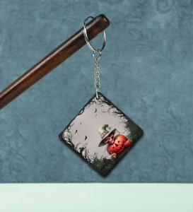 Mystic Halloween Night with Pumpkin Spirit Printed Keychain Pack of 2