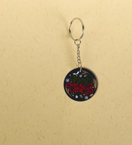 Let Every Moment Shine Bright with Christmas Printed Round Keychain Pack of 2